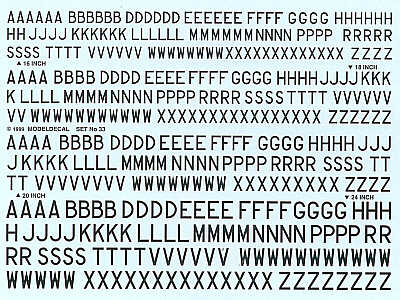 Modeldecal MD033 1:72 RAF Post War Serial Letters Blk:16,18,20,24'