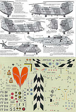 Modeldecal MD089 Phantom FG.1/FGR.2 & Chinook HC1 Decals 1:72