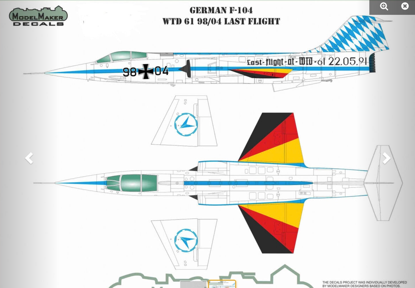Model Maker MD32195 German F-104G Starfighter Last Flight 1:32