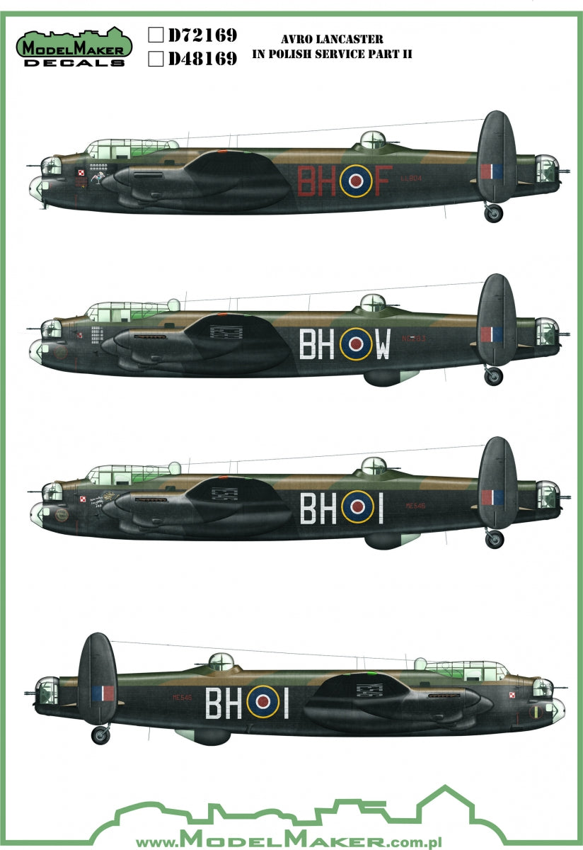 Model Maker Decals MD48169 1:48 Avro Lancaster in Polish service part II