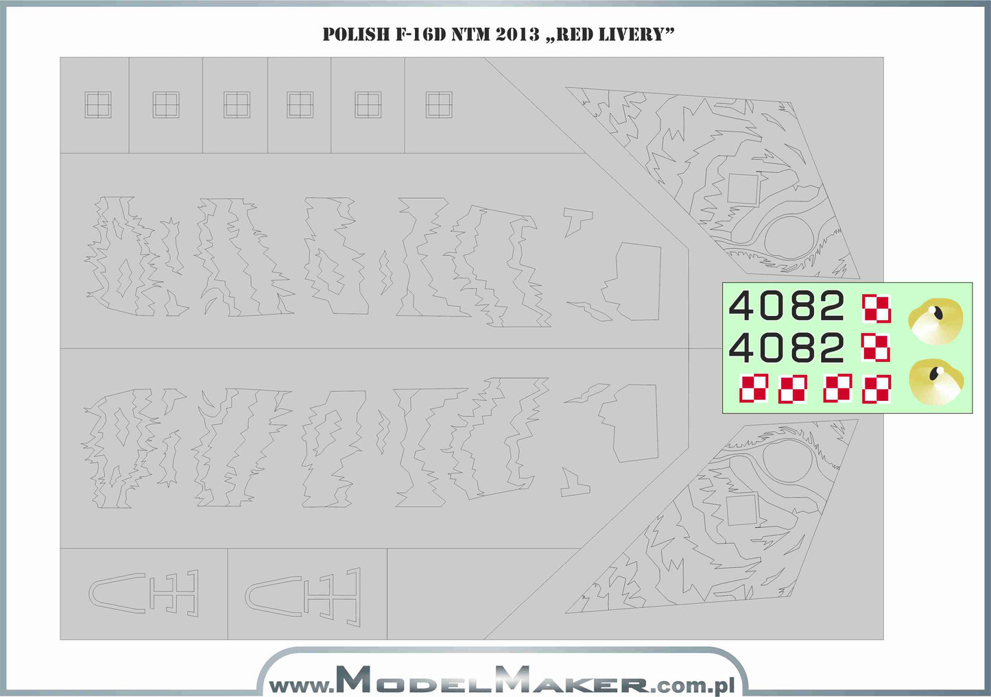 Model Maker Decals MD72187 1:72 Polish F-16D NTM 2013 "Red livery"