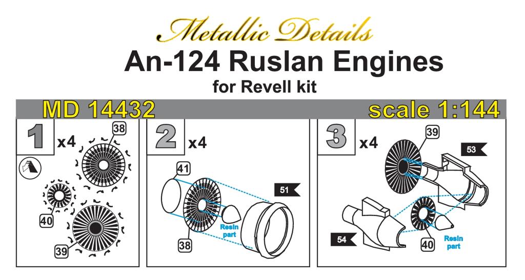 Metallic Details MDMD14432 1:144 Antonov An-124 Ruslan engine fan details