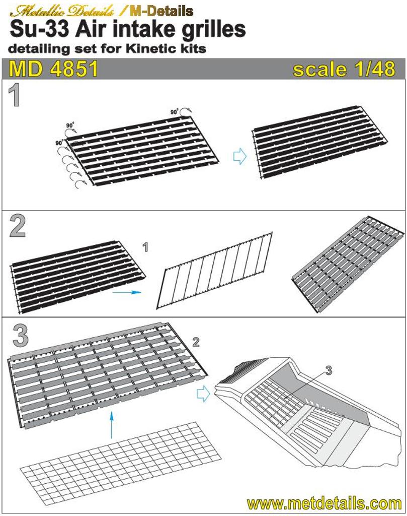 Metallic Details MDMD4851 1:48 Sukhoi Su-33 Air intake grilles