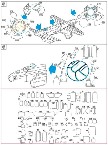 Metallic Details MDMDM4809 1:48 Boeing B-17G Flying Fortress Masks