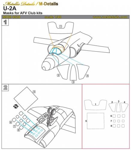 Metallic Details MDMDM4820 1:48 Lockheed U-2A masks