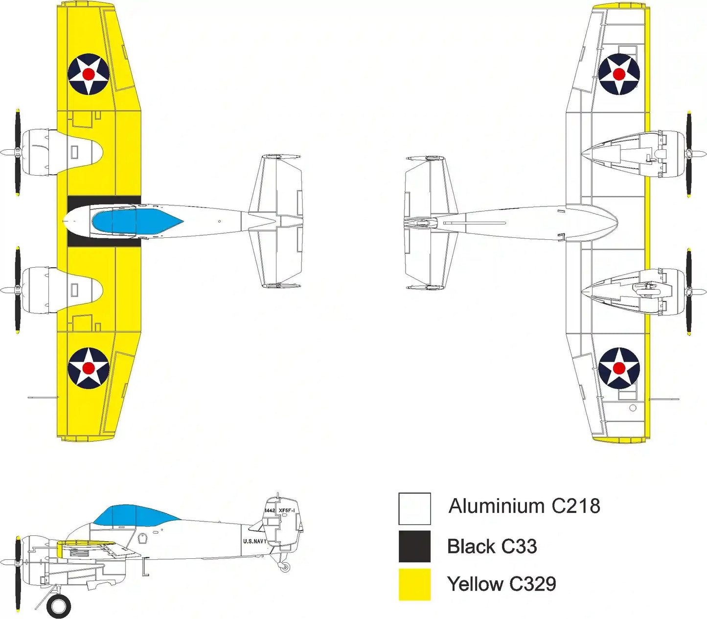 Metallic Details MDMDR14456 1:144 Grumman XF5F-1 Skyrocket