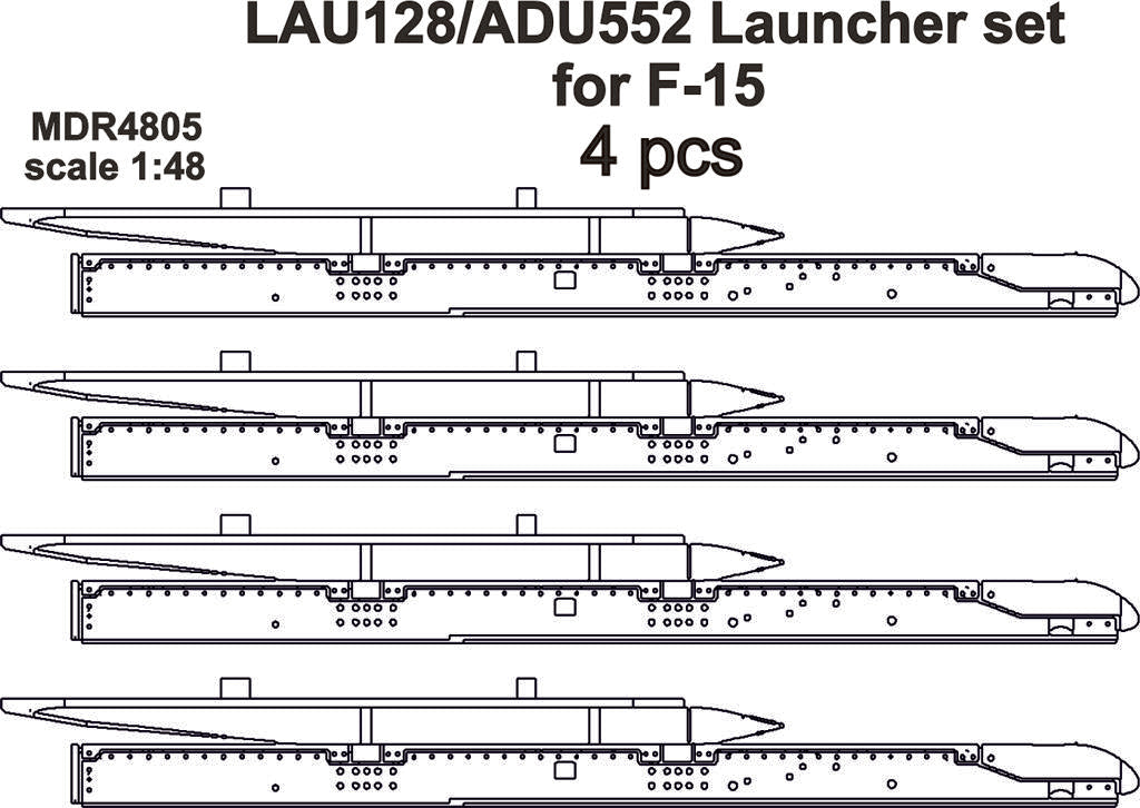 Metallic Details MDMDR4805 1:48 LAU-128/ADU-552 Launcher set for F-15 Eagle