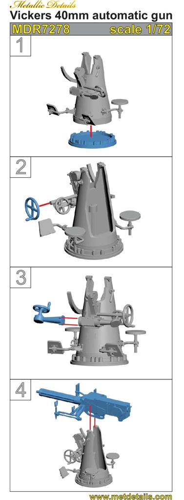 Metallic Details MDMDR7278 1:72 Vickers 40 mm automatic gun