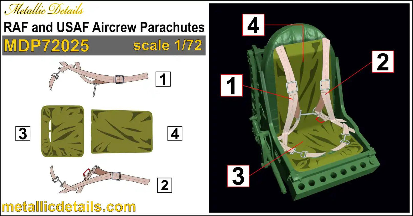 Metallic Details MDP72025 1:72 RAF and USAF Aircrew Parachutes