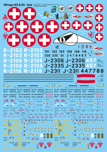 Matterhorn Circle MHN48015 Mirage IIIS & IIIRS Late 1:48