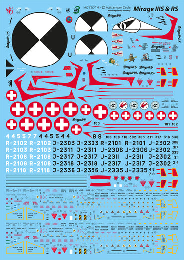 Matterhorn Circle MHN72014 1:72 Re-printed in 2021! Dassault_Mirage IIIS & IIIRS