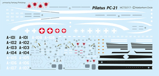 Matterhorn Circle MHN72017 Pilatus PC-21 Trainer Decals 1:72