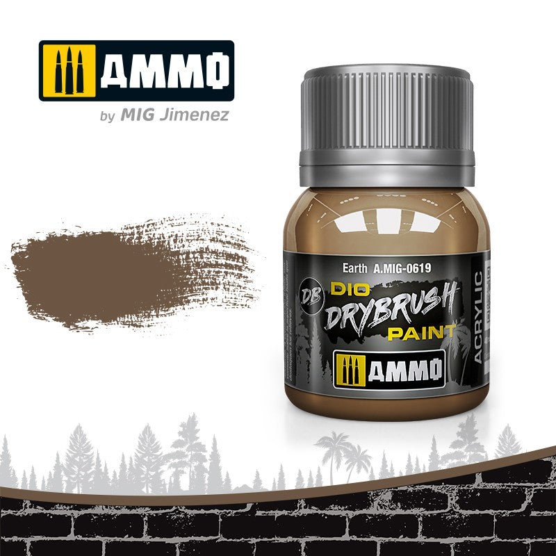 Ammo by MIG Drybrush Earth For Model Kits MIG 0619