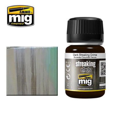 Ammo by MIG Dark Streaking Grime Effect For Model Kits MIG 1206