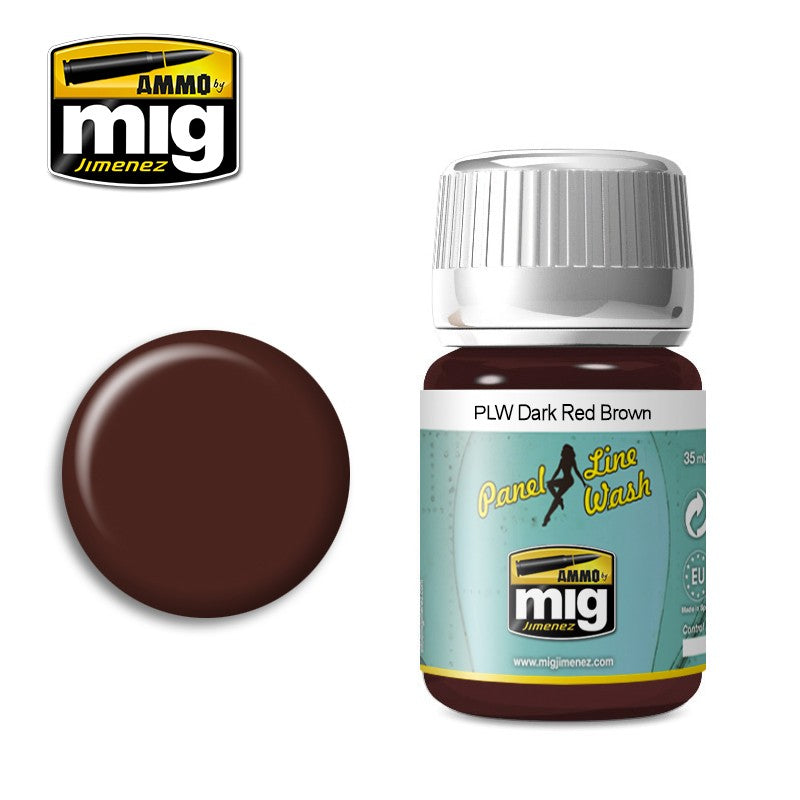 Ammo by MIG Dark Red Brown Panel Line Wash For Model Kits MIG 1605