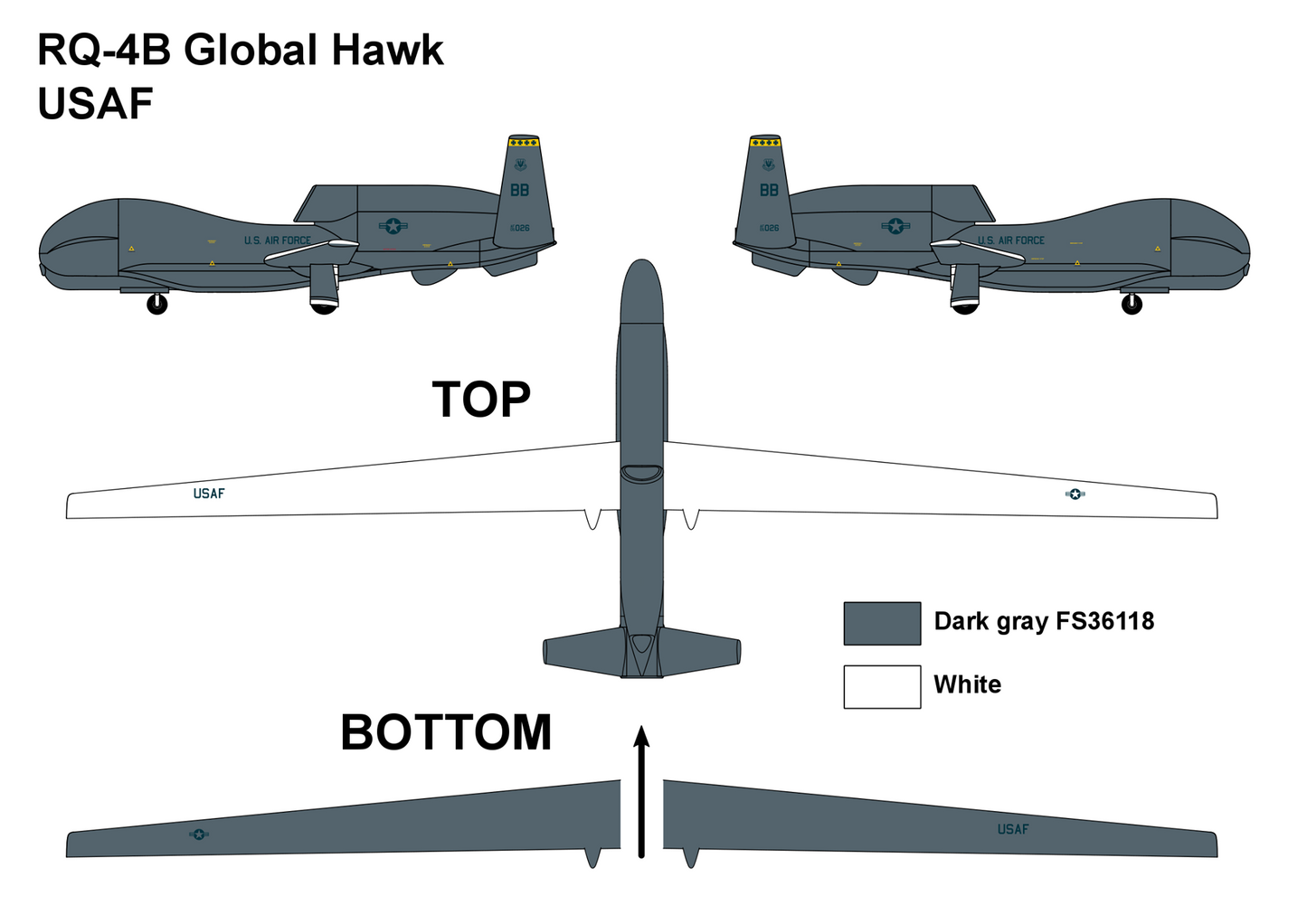 Miniwing-Plastic MINI309 1:144 Northrop-Grumman RQ-4B GLOBAL HAWK USAF