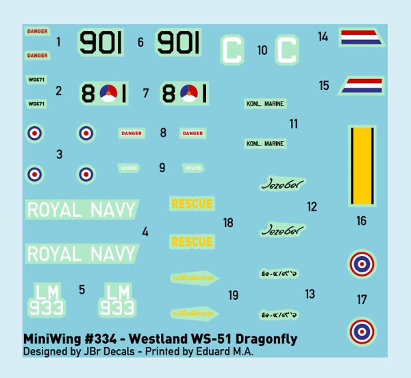 Miniwing-Plastic MINI334 Westland Dragonfly HR.3/5 (2 kits) 1:144