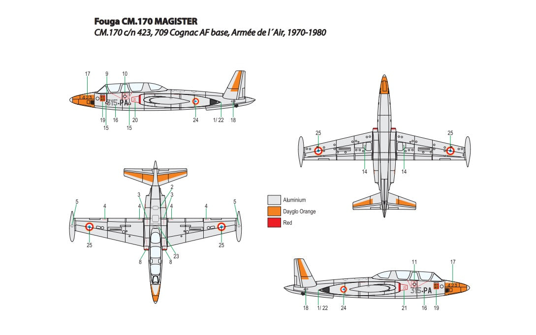 Miniwing-Plastic MINI351 Fouga CM.170 Magister French AF 1:144