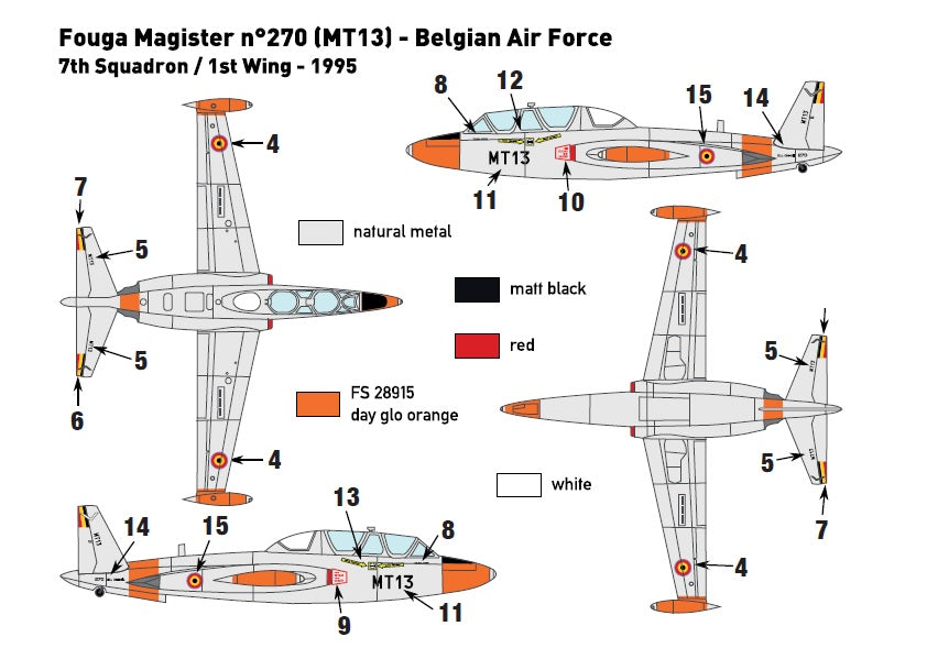 Miniwing-Plastic MINI353 Fouga CM.170 Magister Belgian AF 1:144