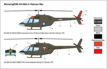 Miniwing-Plastic MINI366 Bell OH-58A Kiowa Vietnam War 1:144
