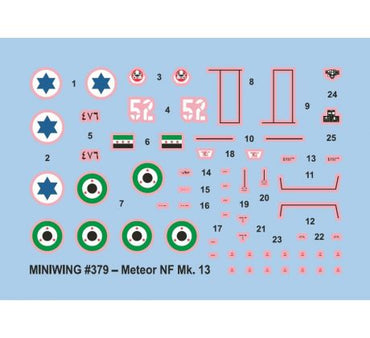 Miniwing-Plastic MINI379 Gloster Meteor NF.13 Israel/Syria 1:144