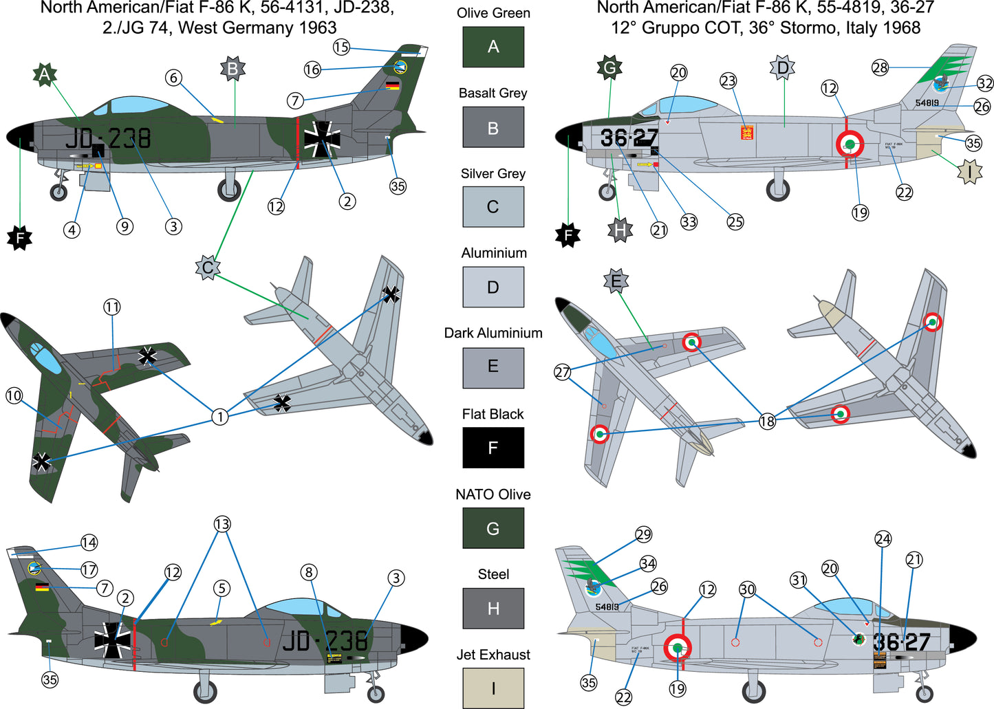 Miniwing-Plastic MINI380 1:144 North-American/Fiat F-86K SABRE DOG