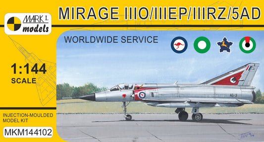 Mark I Models MKM144102 1:144 Dassault_Mirage IIIO/EP/RZ/5AD 'Worldwide Service'