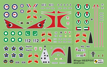 Mark I Models MKM144102 1:144 Dassault_Mirage IIIO/EP/RZ/5AD 'Worldwide Service'
