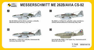 Mark I Models MKM144118 1:144 Messerschmitt Me-262B Schwalbe 'Jet Trainer'