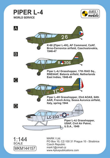 Mark I Models MKM144157 1:144 Piper L-4 'World Service'