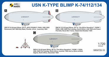 Mark I Models MKM720-10 1:720 K-type Blimp
