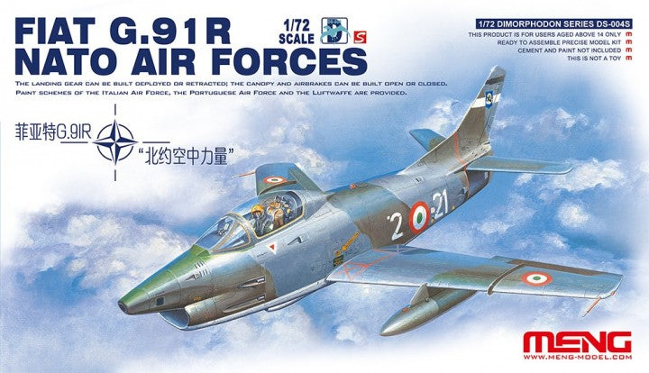 Meng Model MMDS-004S Fiat G.91R NATO Air Forces Italian AF Luftwaffe & USAF 1:72 Model Kit
