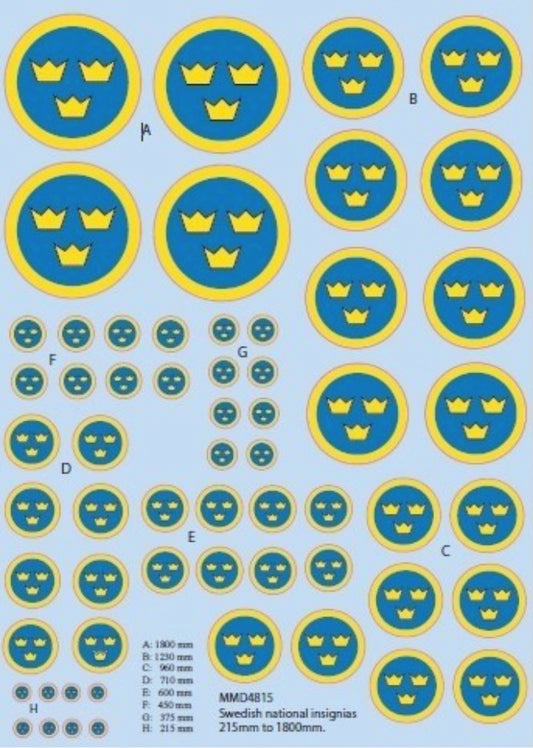 Maestro Models MMMD4815 1:48 Swedish airforce national insignias