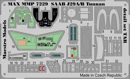 Maestro Models MMMP7229 1:72 Saab 29A / 29B Tunnan detail