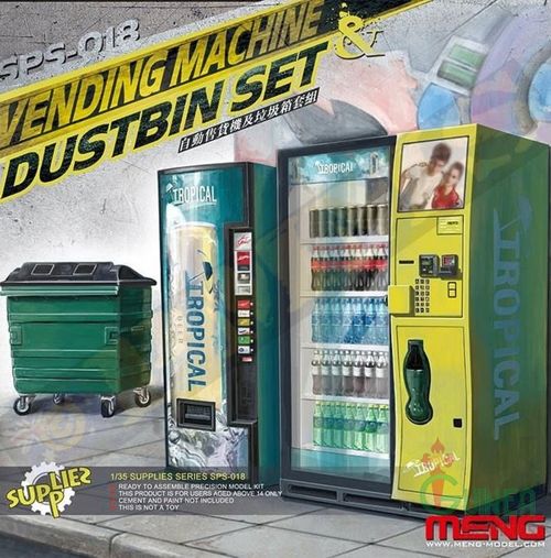 Meng Model MMSPS-018 Scale Vending Machine & Dustbin Set 1:35 Model Kit
