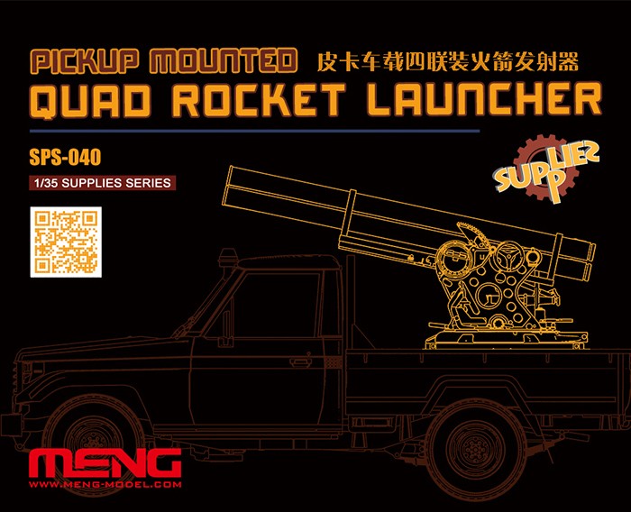 Meng Model MMSPS-040 Pick-Up Mounted Quad Rocket Launcher 1:35 Model Kit