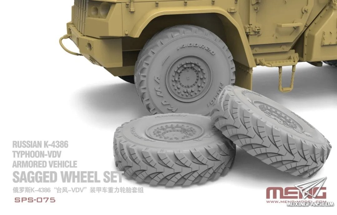 Meng Model MMSPS-075 Russian K-4386 Sagged Wheel Set 1:35 Model Kit