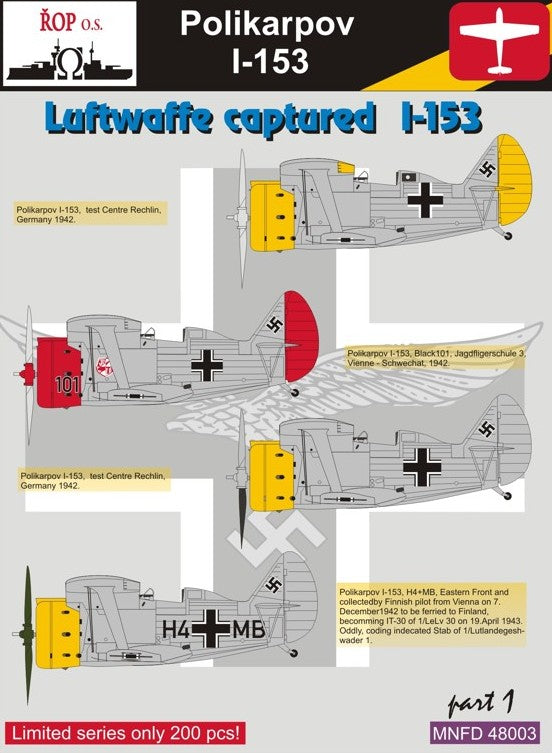 ROP o.s. MNFD48003 1:48 Polikarpov I-153