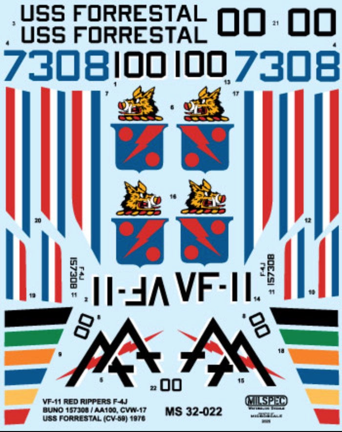Milspec MPEC32022 F-4J Phantom VF-11 Red Rippers 1:32