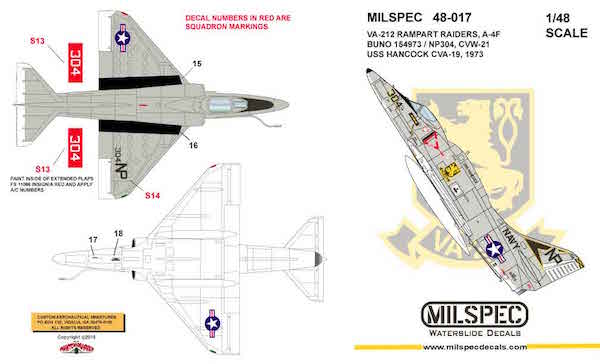 Milspec MPEC48017 A-4F Skyhawk VA-212 Rampart Raider 1:48