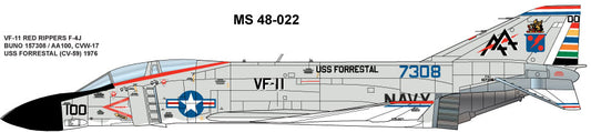 Milspec MPEC48022 1:48 McDonnell F-4J Phantom VF-11 RED RIPPERS 1976
