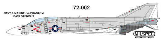 Milspec MPEC72002 1:72 McDonnell F-4B Phantom HI/VIZ DATA STENCILS
