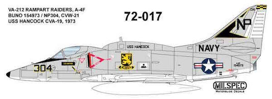 Milspec MPEC72017 A-4F Skyhawk VA-212 Rampart Raiders 1:72