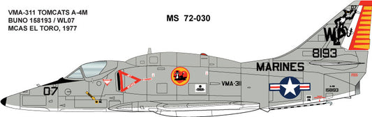 Milspec MPEC72030 1:72 Douglas A-4F Skyhawk VMA-311 'TOMCATS' 1977 MCAS EL TORO