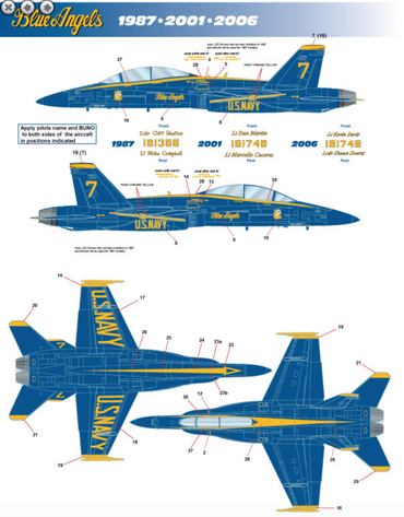 Milspec MPEC72053 1:72 McDonnell-Douglas F/A-18A/B/C/D Hornet US Navy Blue Angel