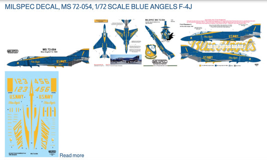 Milspec MPEC72054 F-4J Phantom US Navy Blue Angels 1969 1:72