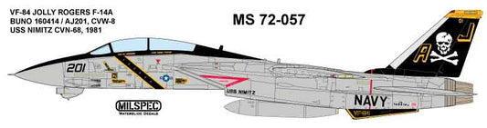 Milspec MPEC72057 1:72 VF-84 JOLLY ROGERS Grumman F-14A Tomcat