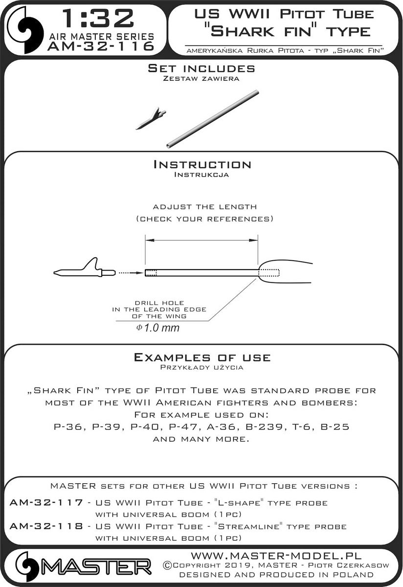 Master MR32-116 1:32 US WWII Pitot Tube