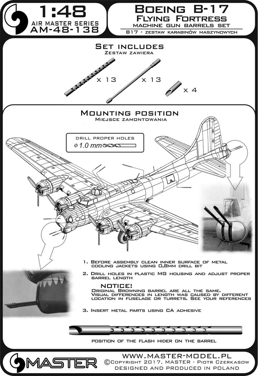 Master MR48-138 1:48 Boeing B-17F/B-17G Flying Fortress