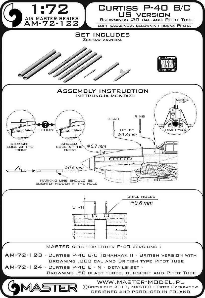 Master MR72-122 1:72 Curtiss P-40B/P-40C